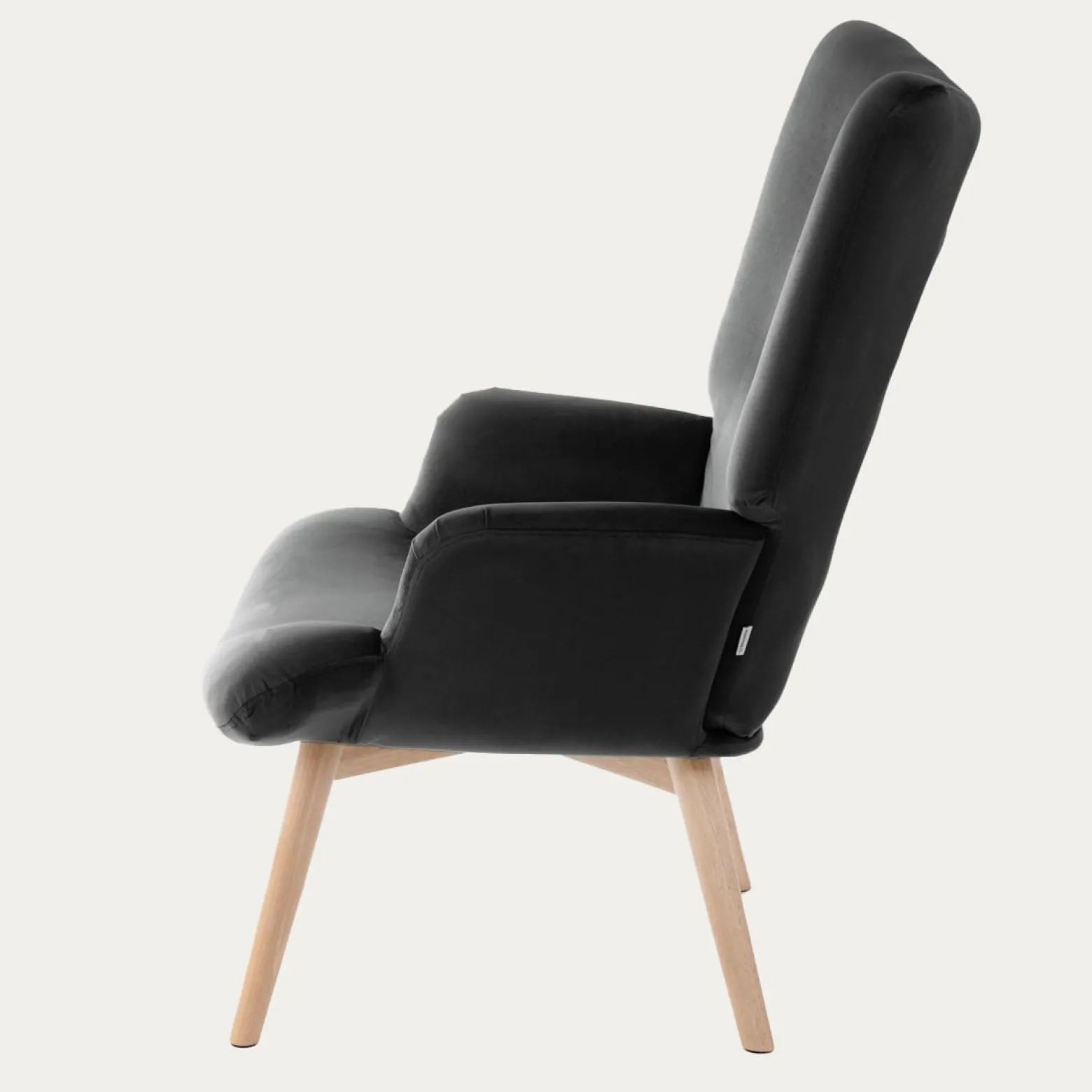 Fotel tapicerowany MOSS VELVET czarny