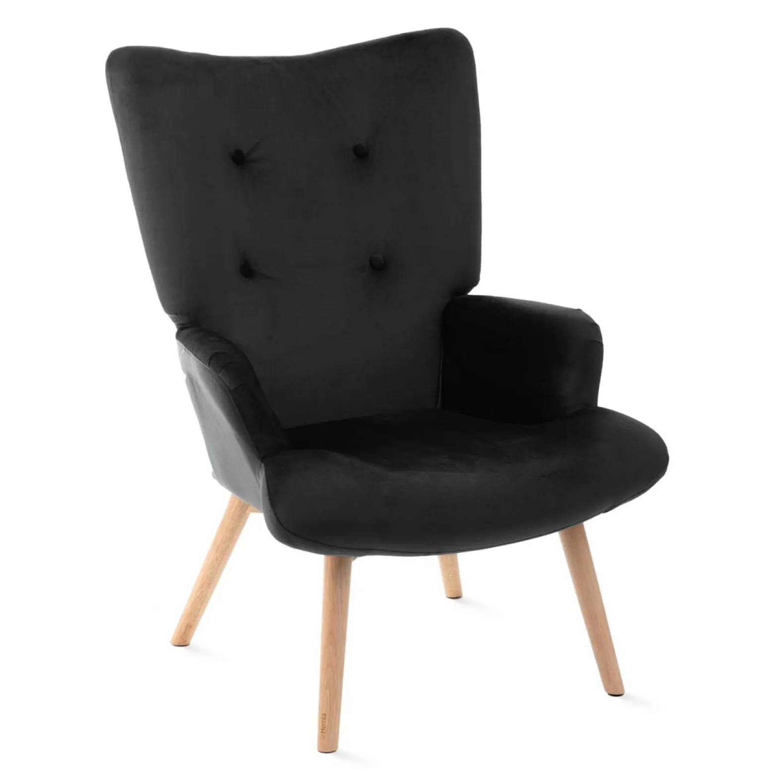 Fotel tapicerowany MOSS VELVET czarny