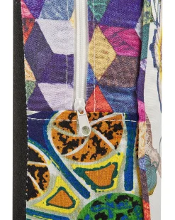 Fotel uszak patchwork wielokolorowy niebieski
