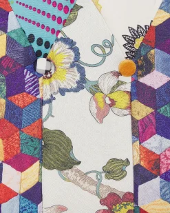 Fotel uszak patchwork wielokolorowy niebieski