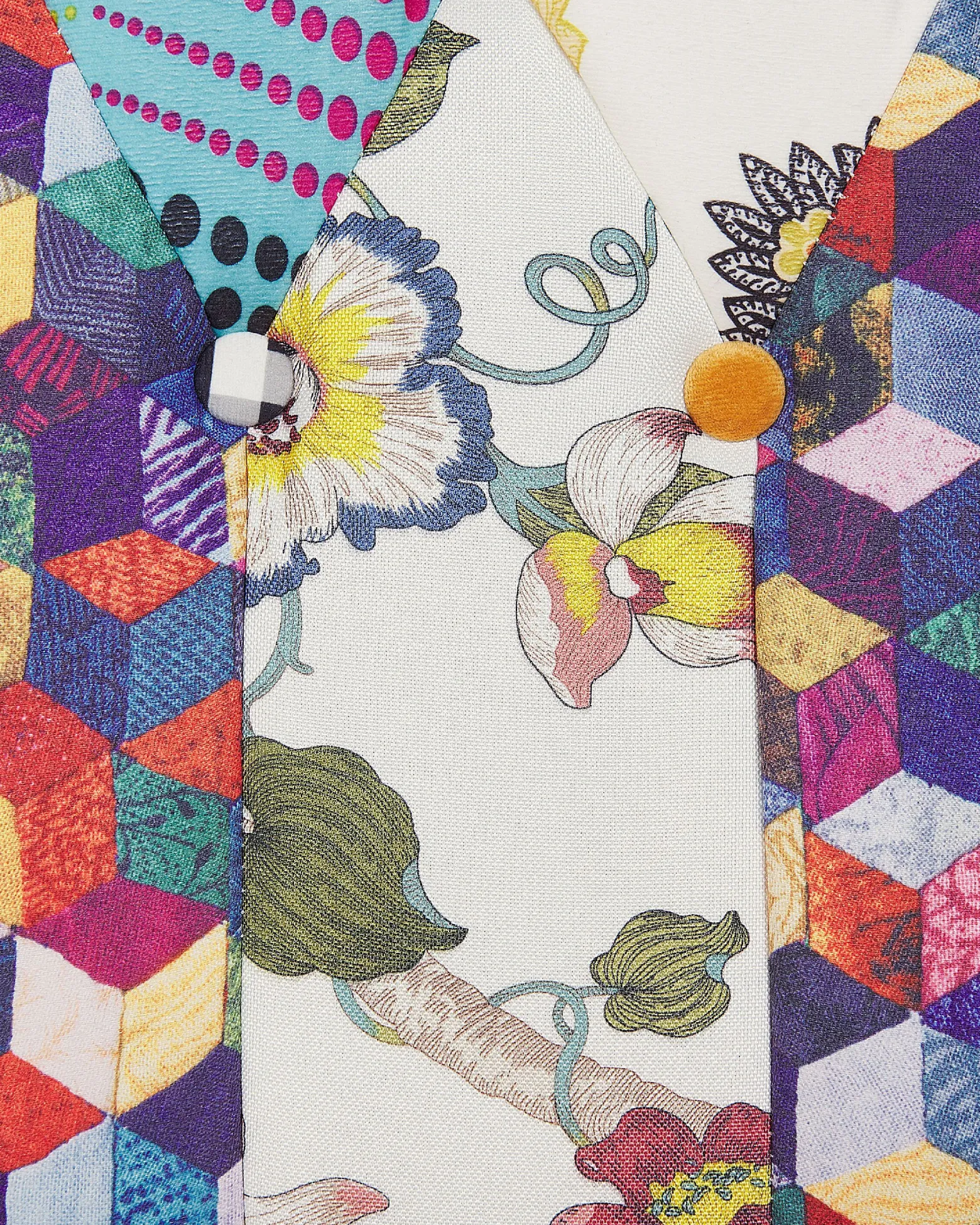 Fotel uszak patchwork wielokolorowy niebieski