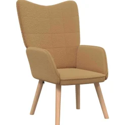 Fotel Wypoczynkowy Beżowy Tapicerowany Do Salonu Pokoju 62 x 67 x 95.5 cm