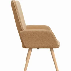 Fotel Wypoczynkowy Beżowy Tapicerowany Do Salonu Pokoju 62 x 67 x 95.5 cm