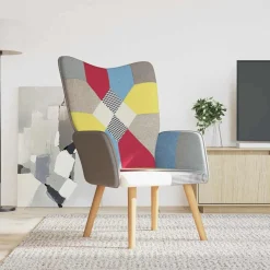 Fotel Wypoczynkowy Tapicerowany Patchwork Do Salonu Pokoju