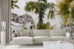Fototapeta JAGUARY Lamparty Dżungla Palmy 90x60cm