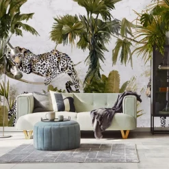Fototapeta JAGUARY Lamparty Dżungla Palmy 90x60cm