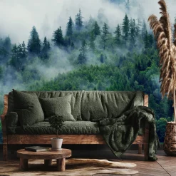 Fototapeta Poranna Mgła W Górskim Lesie 3D 90x60cm