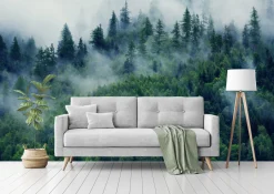 Fototapeta Poranna Mgła W Górskim Lesie 3D 90x60cm