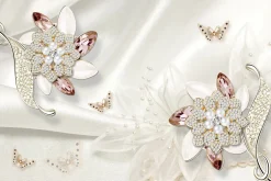 Fototapeta Abstrakcyjne biżuteryjne kwiaty 90x60cm