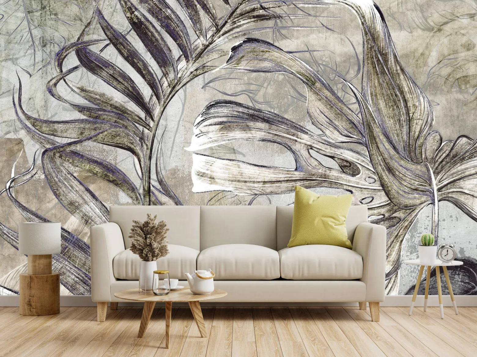 Fototapeta Abstrakcyjne Liście Tropikalne 90x60cm