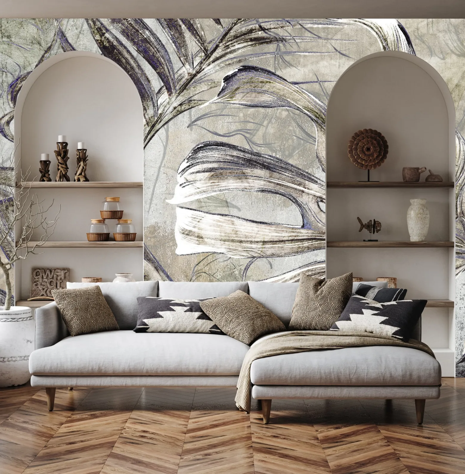 Fototapeta Abstrakcyjne Liście Tropikalne 90x60cm