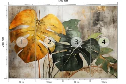 Fototapeta Abstrakcyjne Liście Monstery 360x240cm