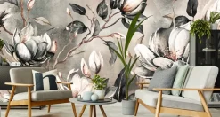 Fototapeta Abstrakcyjne Magnolie Na Betonie 90x60cm