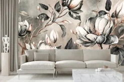 Fototapeta Abstrakcyjne Magnolie Na Betonie 90x60cm