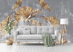Fototapeta Abstrakcyjne złote liście 90x60cm