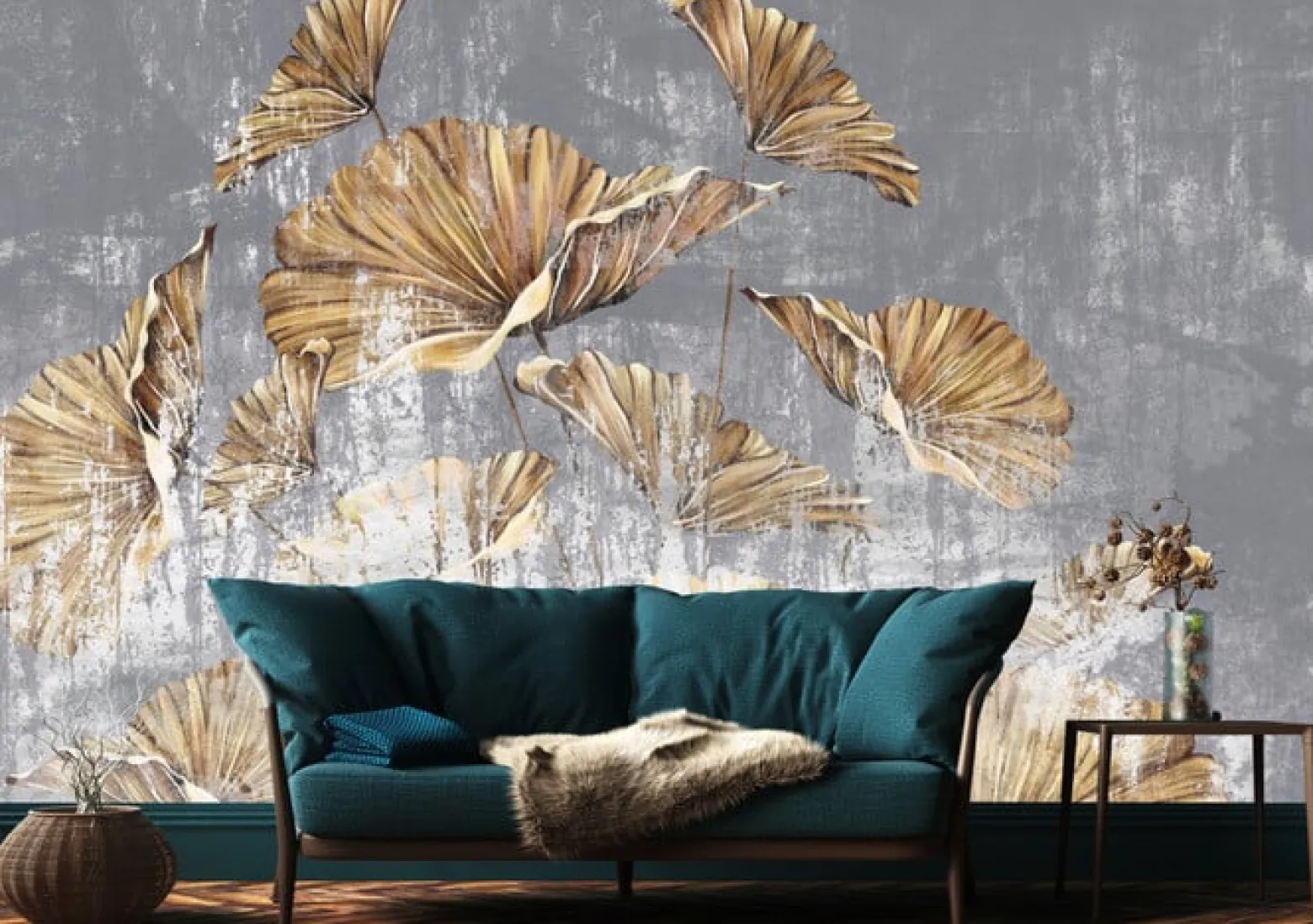 Fototapeta Abstrakcyjne złote liście 90x60cm