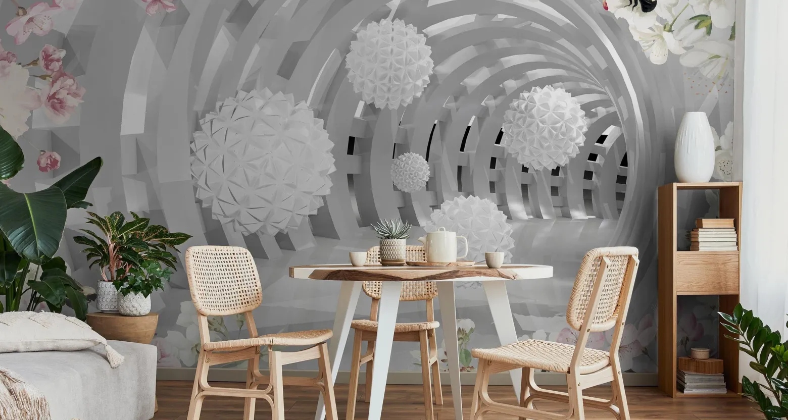 Fototapeta Abstrakcyjny Tunel Z Kulami 3D 90x60cm