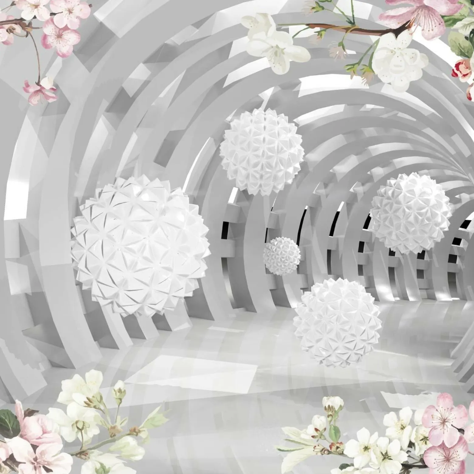 Fototapeta Abstrakcyjny Tunel Z Kulami 3D 90x60cm