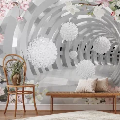 Fototapeta Abstrakcyjny Tunel Z Kulami 3D 90x60cm