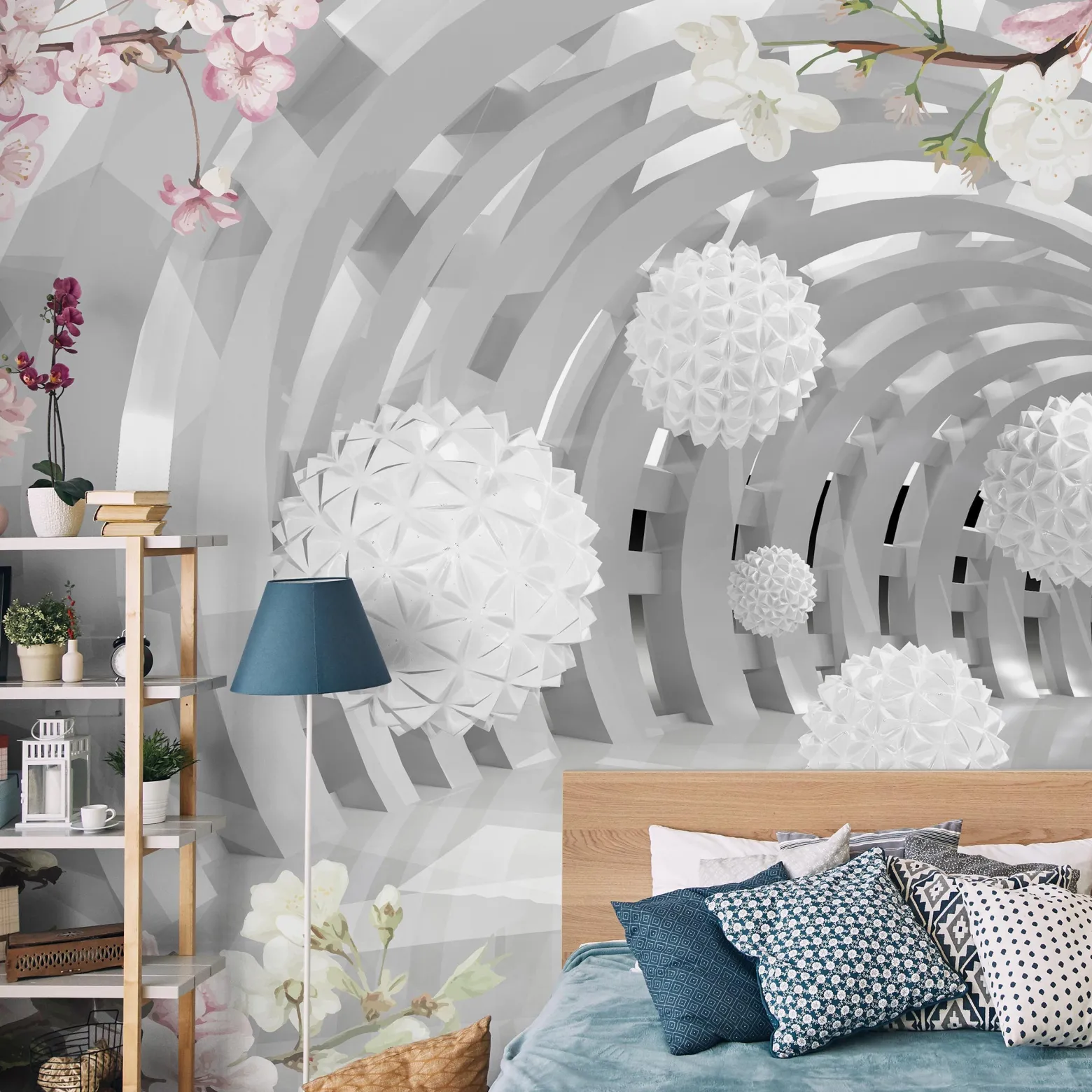 Fototapeta Abstrakcyjny Tunel Z Kulami 3D 90x60cm