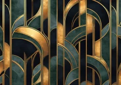 Fototapeta Art Deco Zielony Na Flizelinie Do Sypialni Salonu 250x175