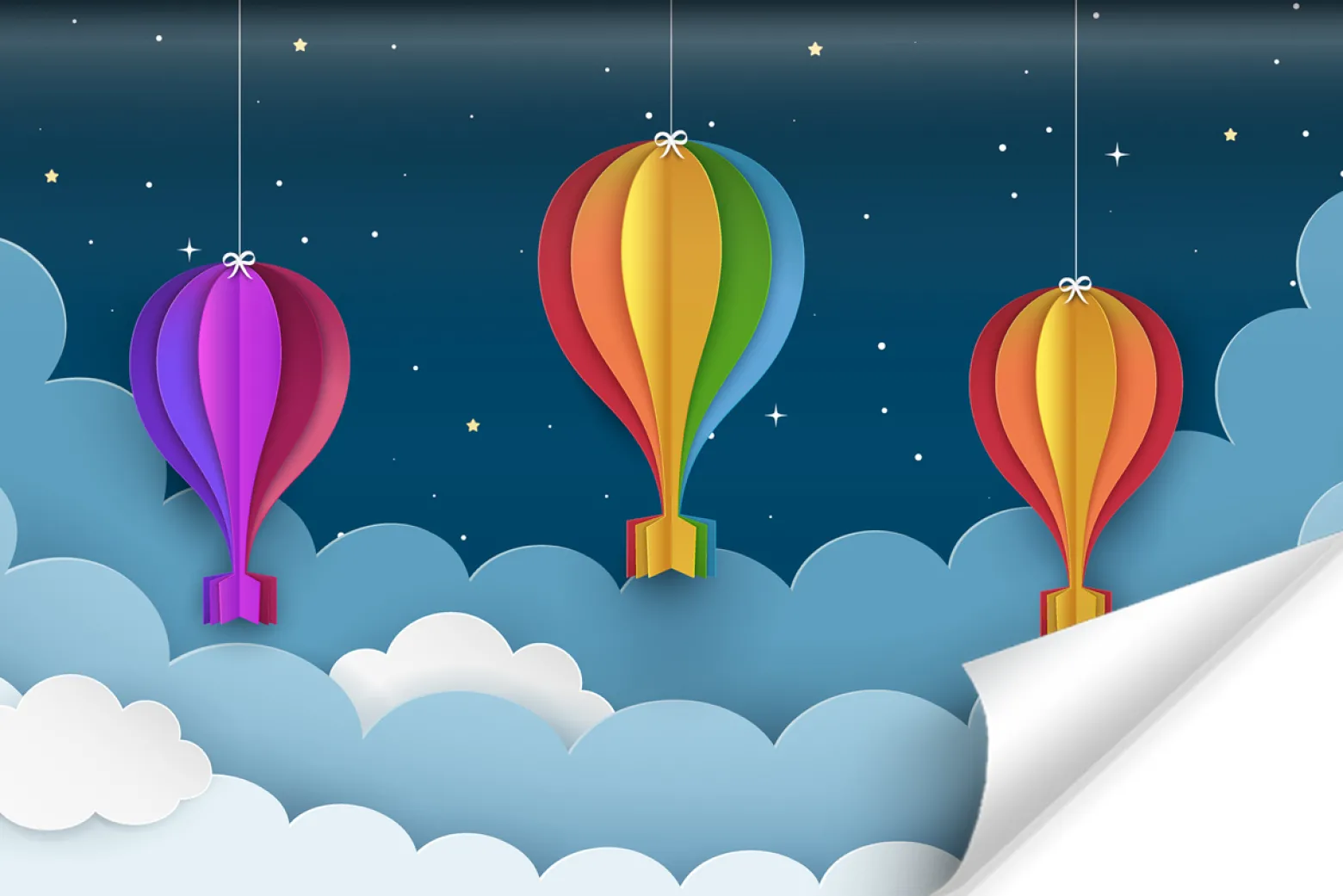 Fototapeta BALONY Niebo Styl Skandynawski 3D 90x60cm
