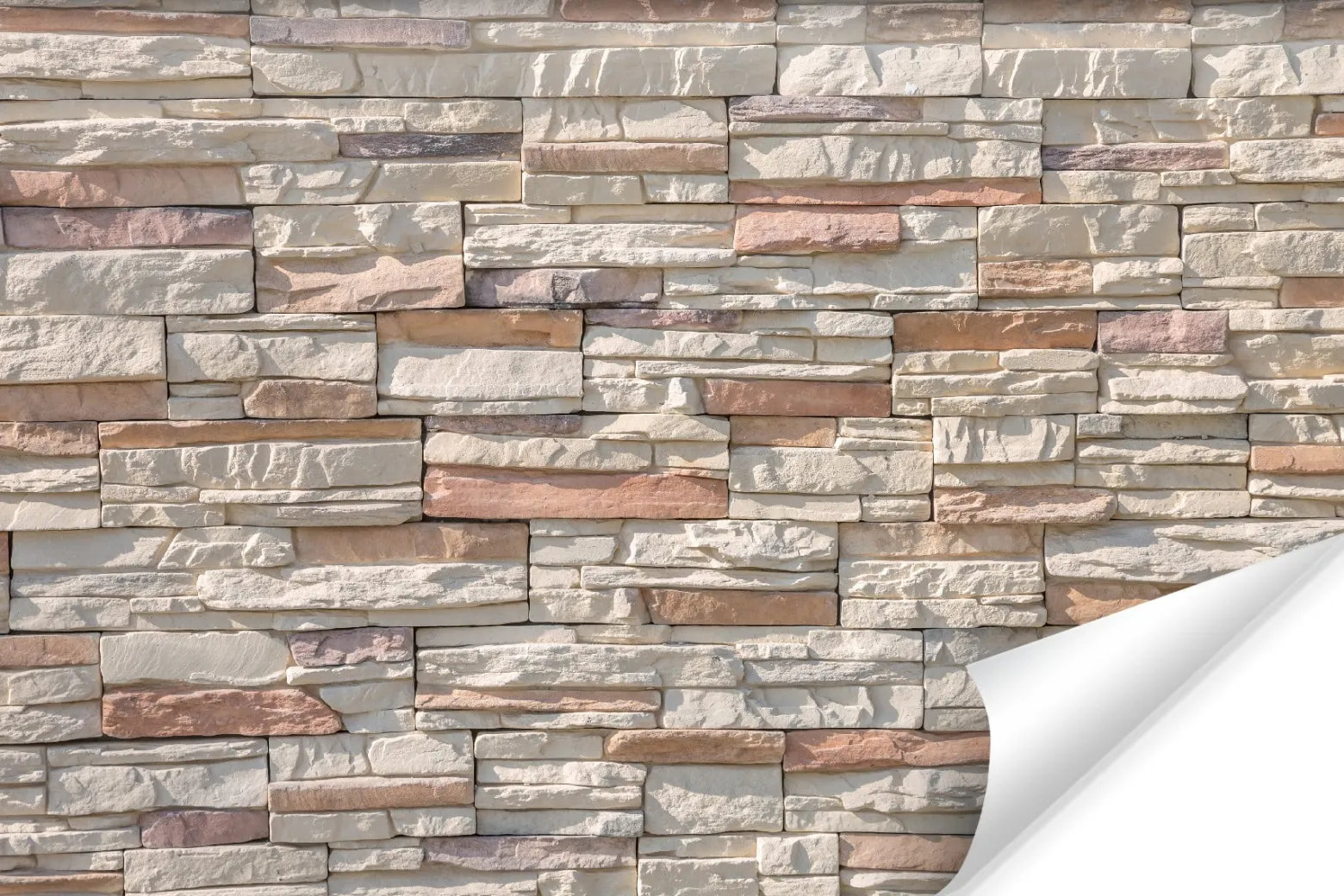 Fototapeta Ścienna Beżowy Kamień Łupek Efekt 3D 90x60cm