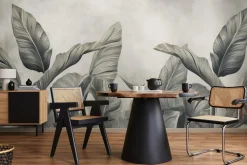 Fototapeta Ścienna Liście Bananowca Na Betonie 90x60cm
