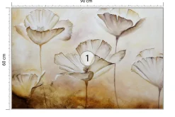 Fototapeta Ścienna Malowane białe maki vintage 90x60cm