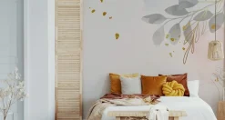Fototapeta Ścienna Złote LIŚCIE Akwarela 90x60cm