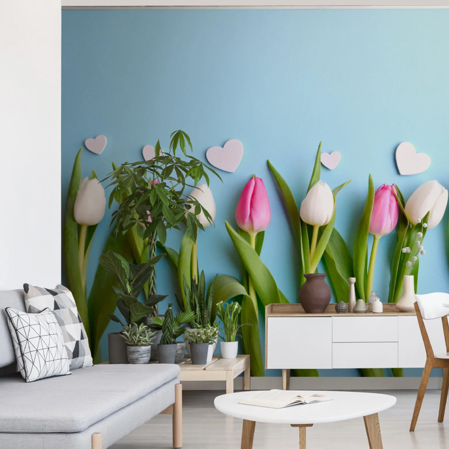 Fototapeta Dekoracyjna TULIPANY Serca 3D 90x60cm