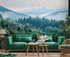 Fototapeta 3D Góry Las Mgła Natura Sypialnia Salon Tapeta Flizelina 250X175
