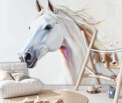 Fototapeta dla dzieci koń zwierzęta tapeta do pokoju dziecięcego 250x175
