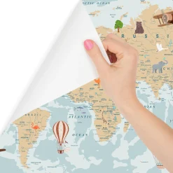 Fototapeta Dla Dzieci MAPA ŚWIATA Po Angielsku 90x60cm