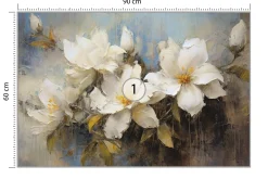 Fototapeta Do Salonu Malowane Białe Kwiaty 90x60cm
