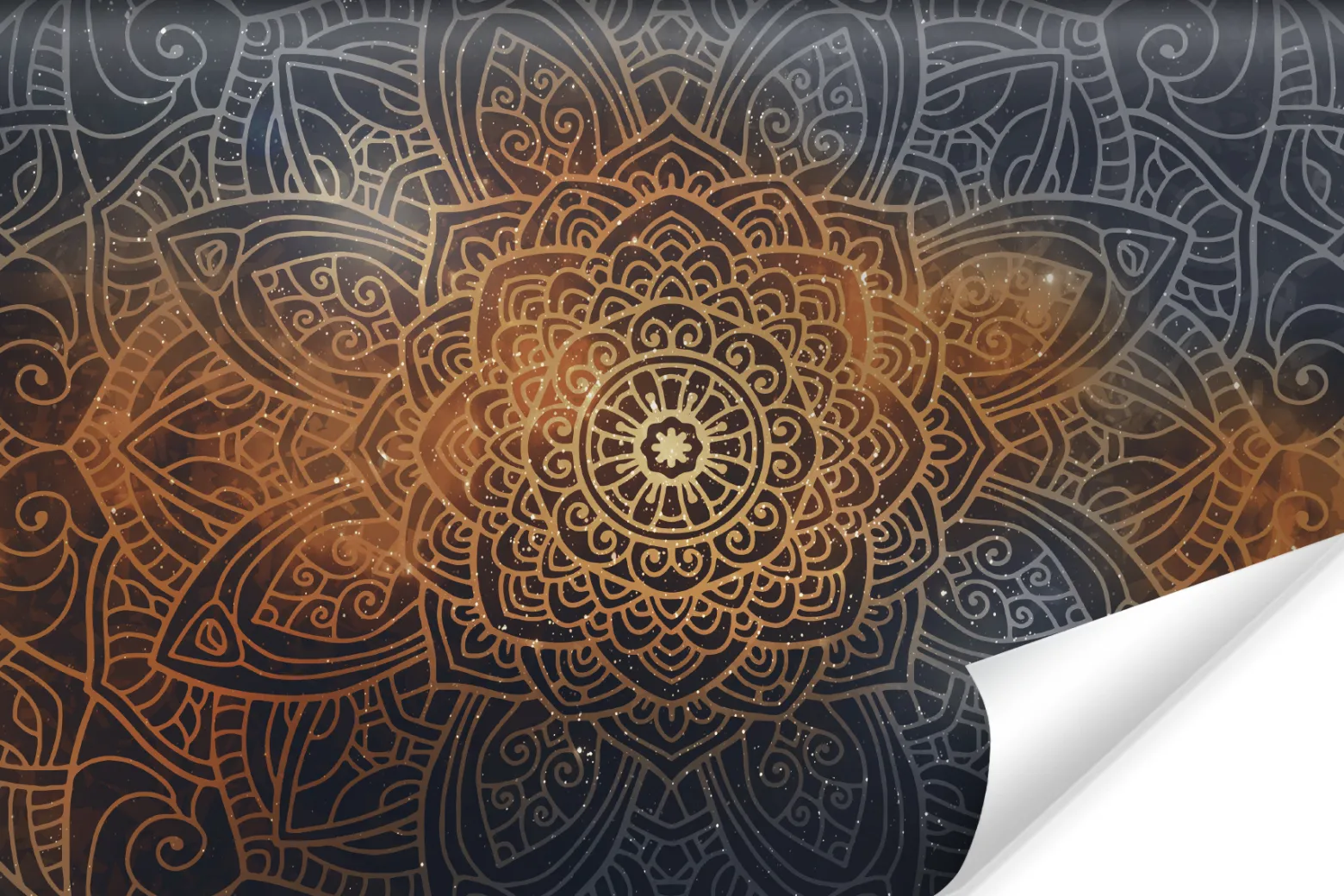 Fototapeta Do Salonu Mandala Na Tle Ornamentów 90x60cm