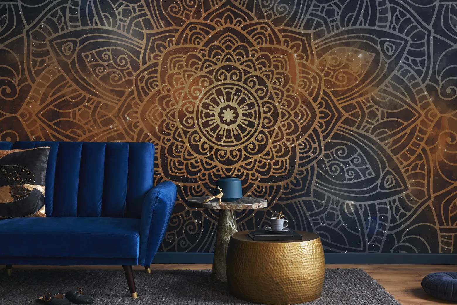 Fototapeta Do Salonu Mandala Na Tle Ornamentów 90x60cm