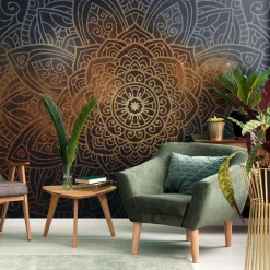 Fototapeta Do Salonu Mandala Na Tle Ornamentów 90x60cm