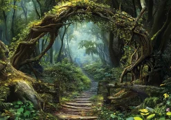 Fototapeta droga w lesie natura drzewa na ścianę sypialnia salon 250x175