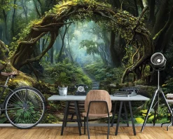 Fototapeta droga w lesie natura drzewa na ścianę sypialnia salon 250x175