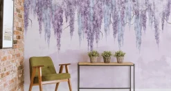 Fototapeta Fioletowe Kwiaty Na Betonie 90x60cm