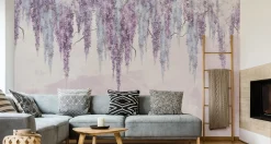 Fototapeta Fioletowe Kwiaty Na Betonie 90x60cm