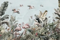 Fototapeta FLAMINGI Dżungla Liście Palmy 90x60cm