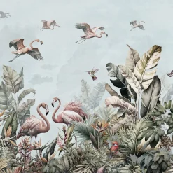 Fototapeta FLAMINGI Dżungla Liście Palmy 90x60cm