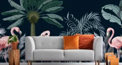 Fototapeta FLAMINGI Egzotyczne Rośliny 3D 90x60cm
