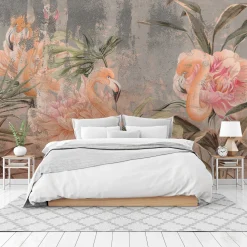 Fototapeta Flamingi Na Betonie 90x60cm