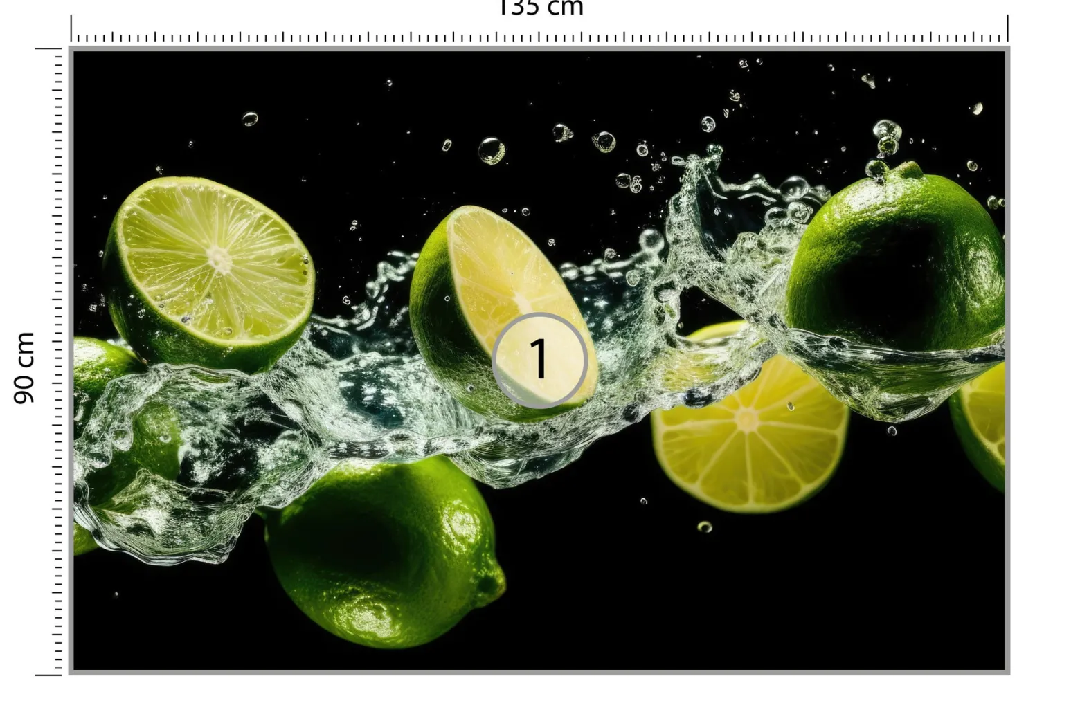 Fototapeta Kuchenna Cytrusy Limonki Abstrakcja 135x90cm