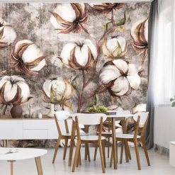 Fototapeta Kulki Bawełny Na Betonie 90x60cm