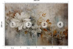 Fototapeta Kwiaty Retro Na Betonie 368x280cm