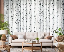 Fototapeta Las Brzozowy W Stylu Vintage 90x60cm